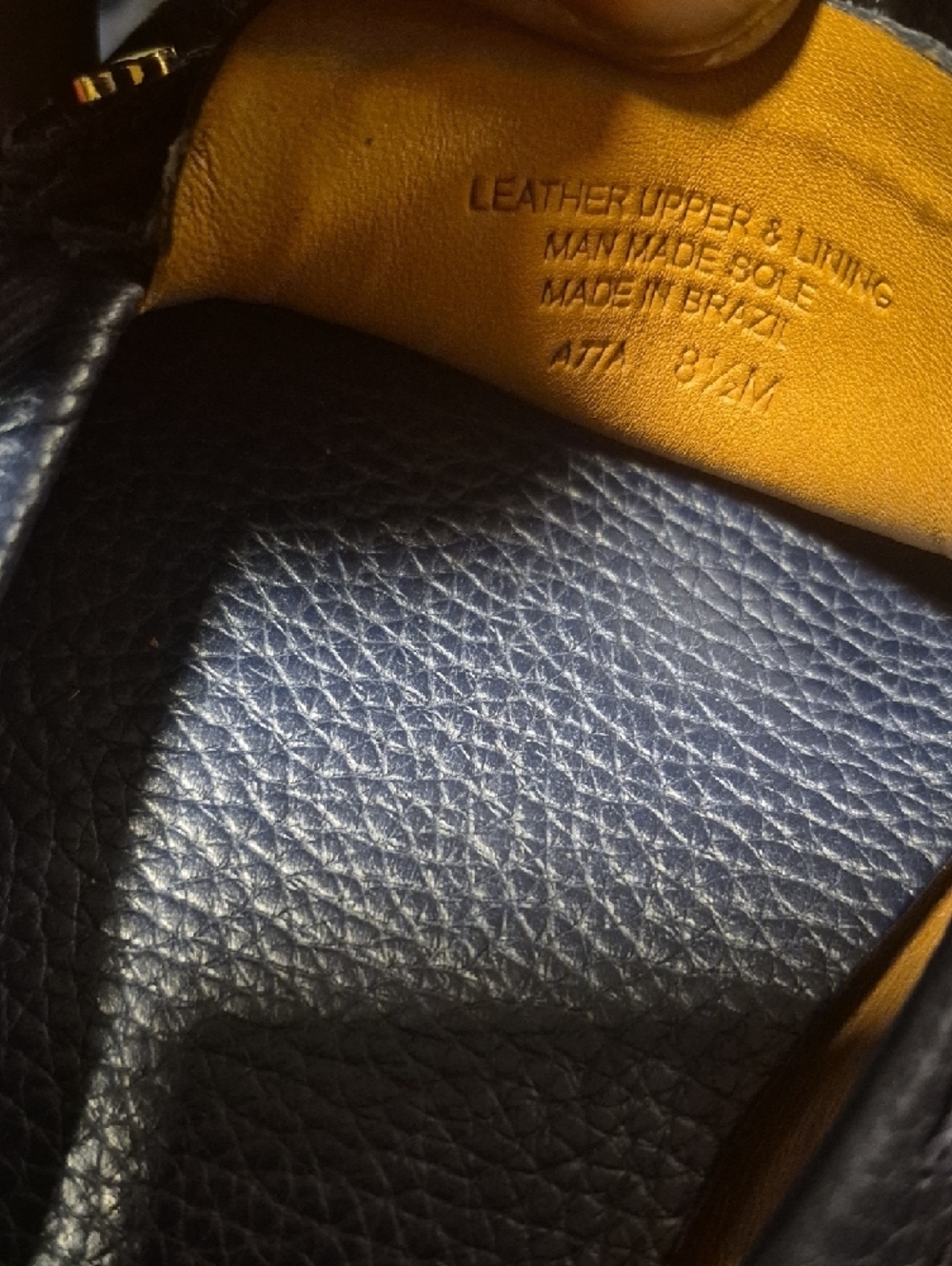 Tory Burch Navy Leather Loafers with Gold Logo - Picture 9 of 9